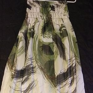 Long tube top style jungle print dress